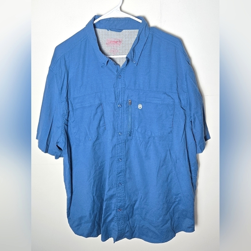 Men's Coleman Short Sleeve Button‎ Up Outdoors Shirt, Size XXL